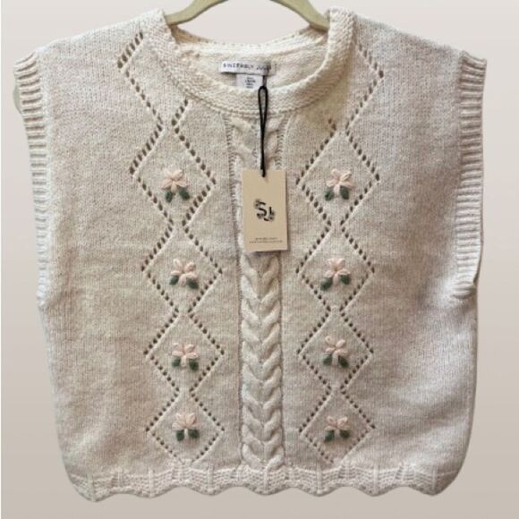 Sincerely Jules Cream Crew Neck Sweater - Picture 1 of 11